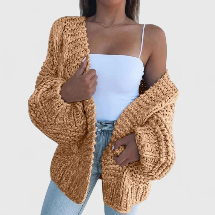 LILA – GROFGEBREID OPEN VEST