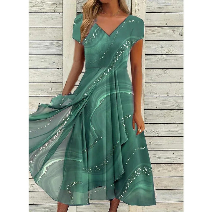 Hanne™ | V-hals Midi Jurk