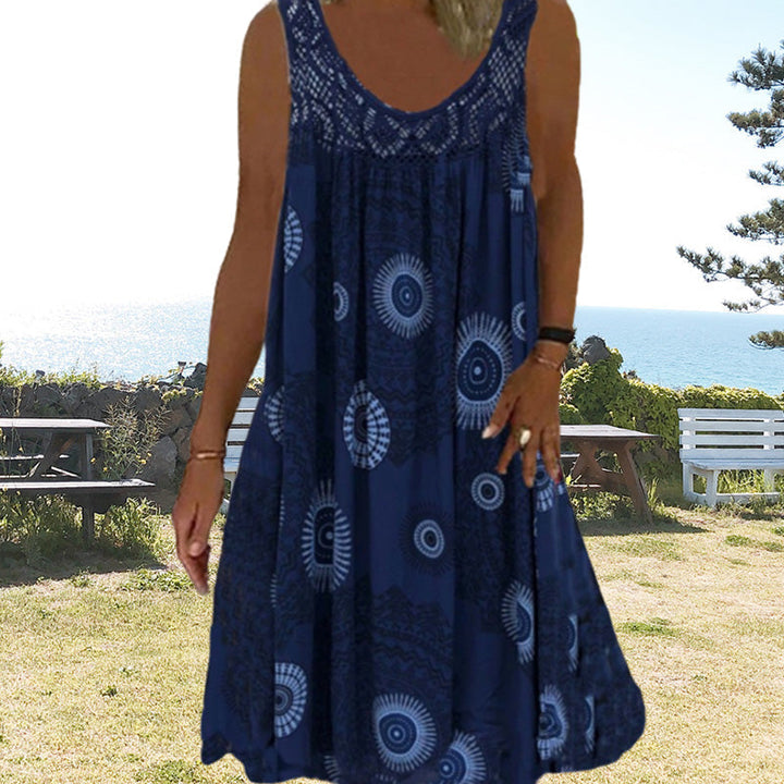 MARISSA – KUSTBRIES MOUWLOZE MIDI JURK