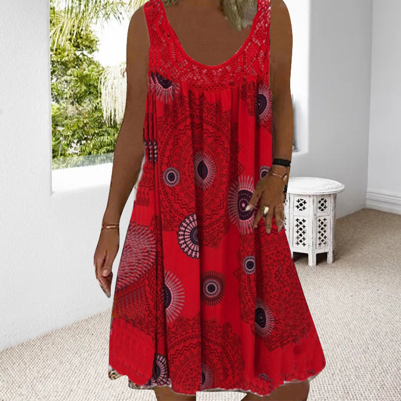 MARISSA – KUSTBRIES MOUWLOZE MIDI JURK