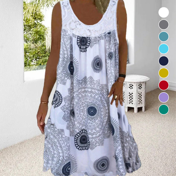 MARISSA – KUSTBRIES MOUWLOZE MIDI JURK