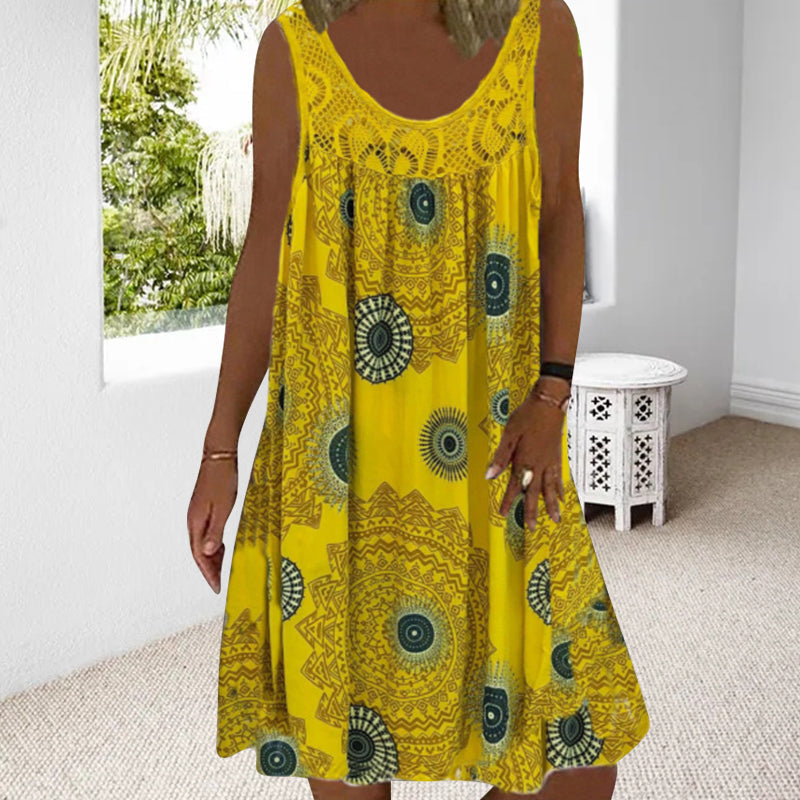 MARISSA – KUSTBRIES MOUWLOZE MIDI JURK