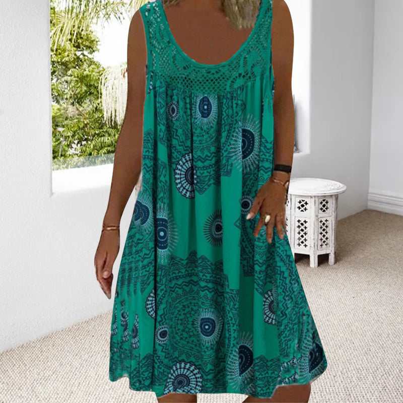 MARISSA – KUSTBRIES MOUWLOZE MIDI JURK