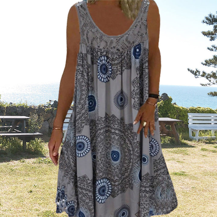 MARISSA – KUSTBRIES MOUWLOZE MIDI JURK