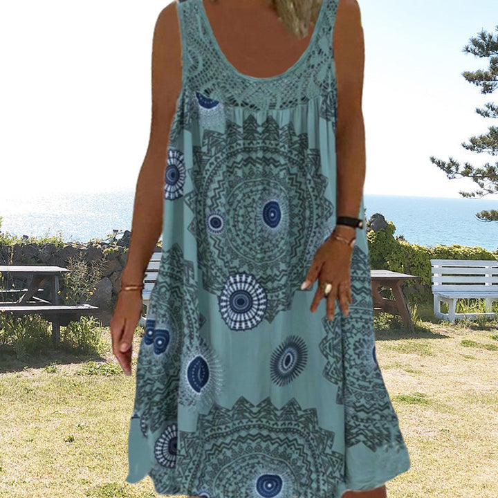 MARISSA – KUSTBRIES MOUWLOZE MIDI JURK