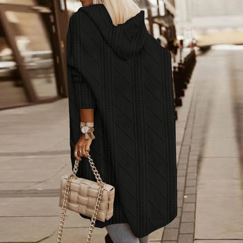 SIENNA – TRENDY GEBREIDE CARDIGAN MET CAPUCHON